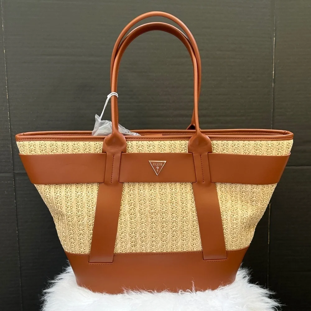 New Guess Tuane Raffia Tote
